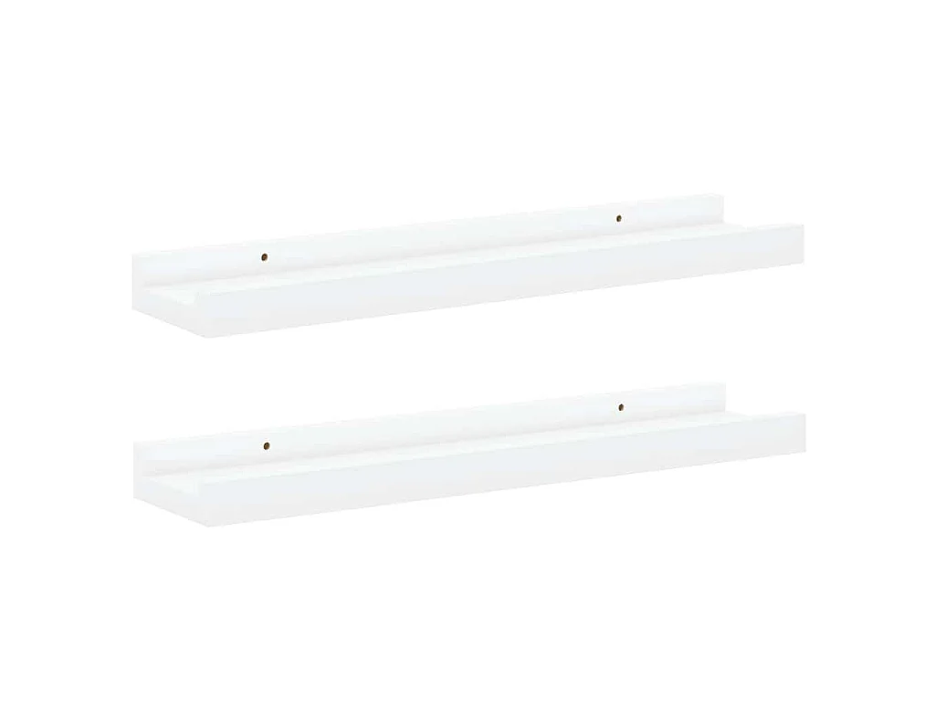 Étagères à rebord pour cadre photo 2 pcs Blanc 40x9x3 cm MDF
