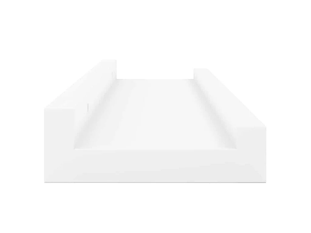 Unidade de prateleiras com rebordo 2 pcs 40x9x3 cm MDF branco