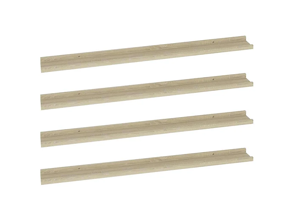 Prateleiras de parede 4 pcs 100x9x3 cm carvalho sonoma