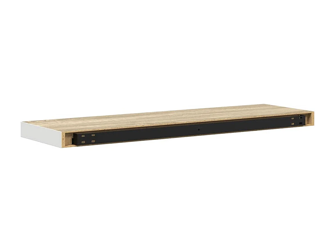 Schweberegale 4 Stk. Eiche und Weiß 90x23,5x3,8 cm MDF