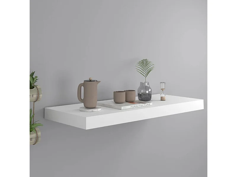 Schweberegal Weiß 60x23,5x3,8 cm MDF