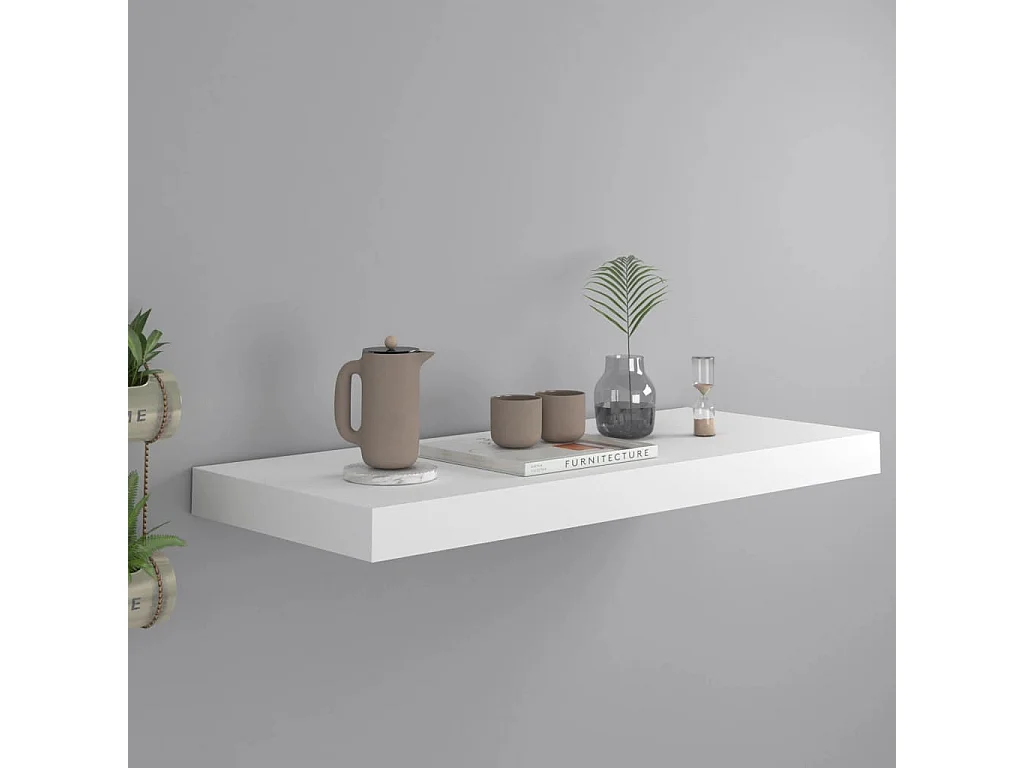 Étagère murale flottante blanc 60x23,5x3,8 cm MDF