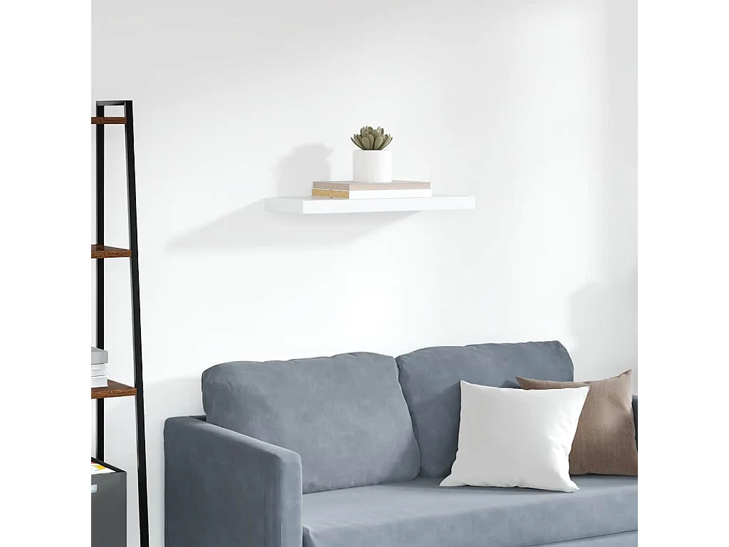 Étagère murale flottante blanc 60x23,5x3,8 cm MDF