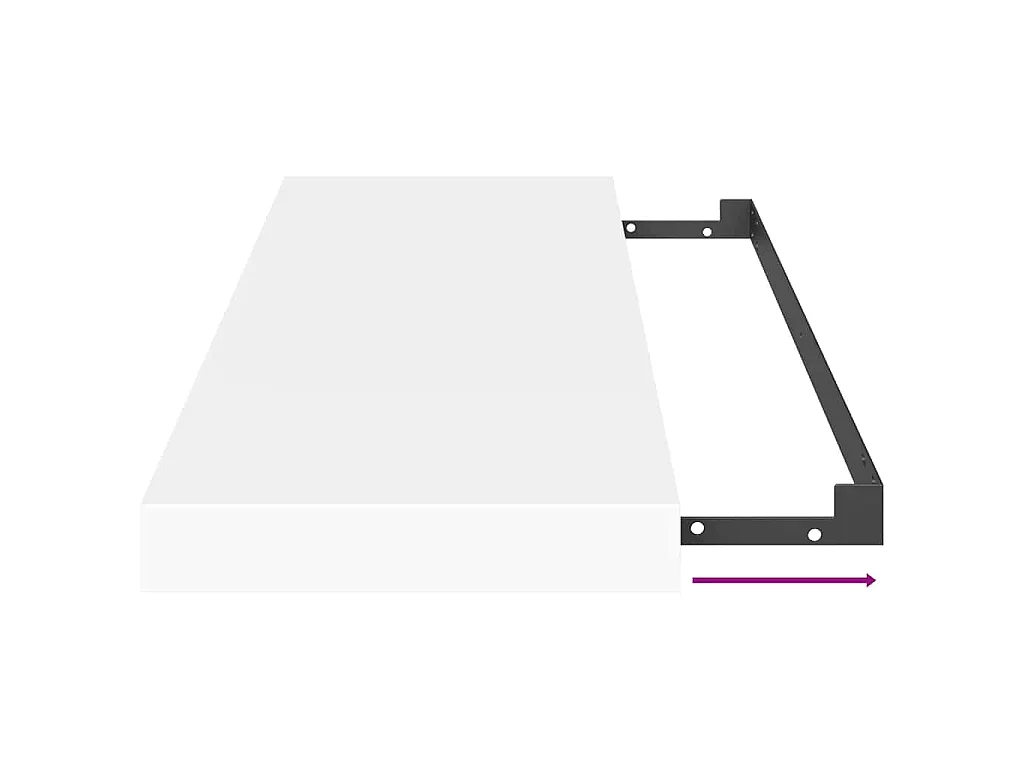 Schweberegal Weiß 60x23,5x3,8 cm MDF