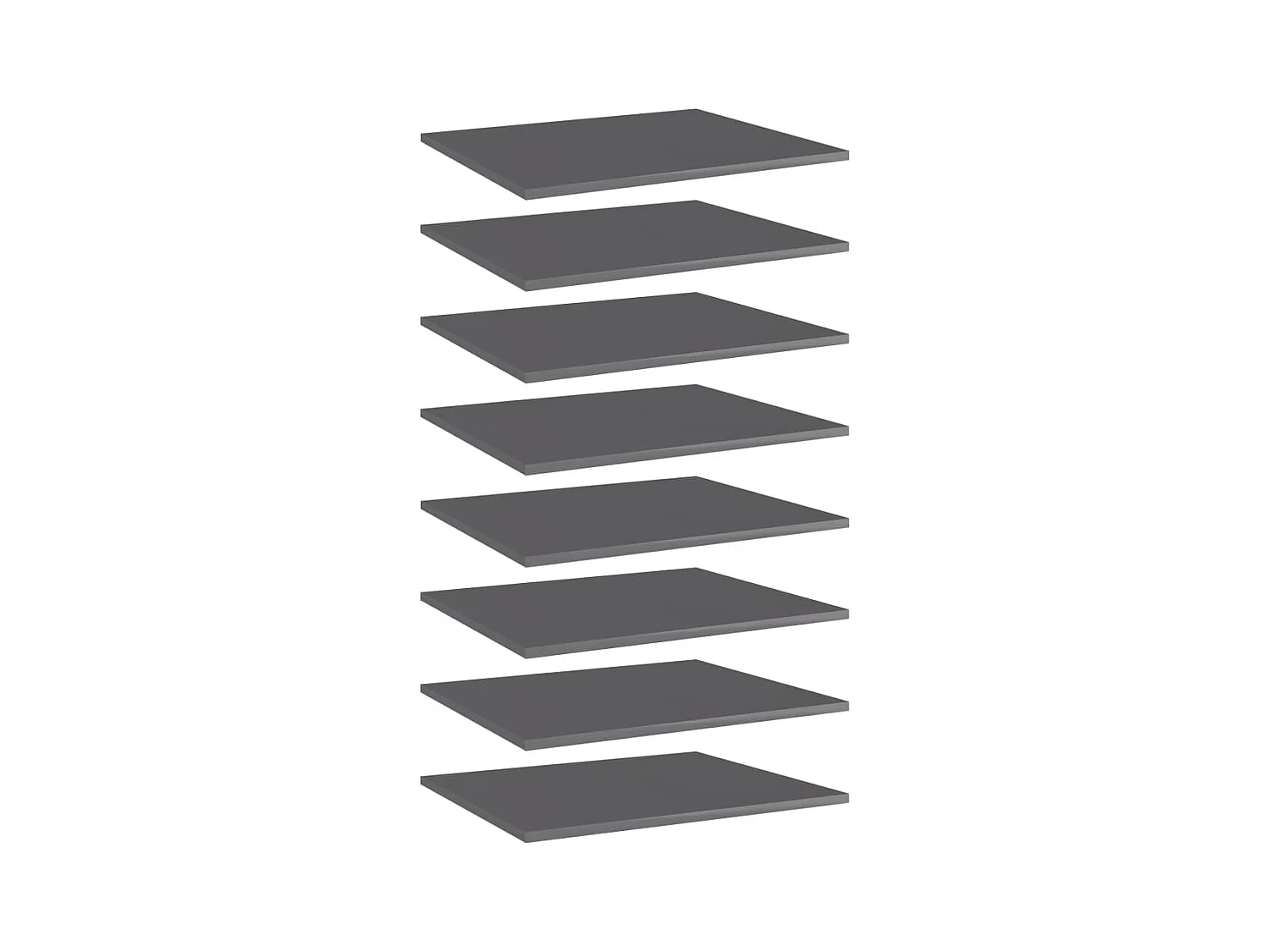 Panneaux de bibliothèque 8 pcs gris brillant bois d’ingénierie