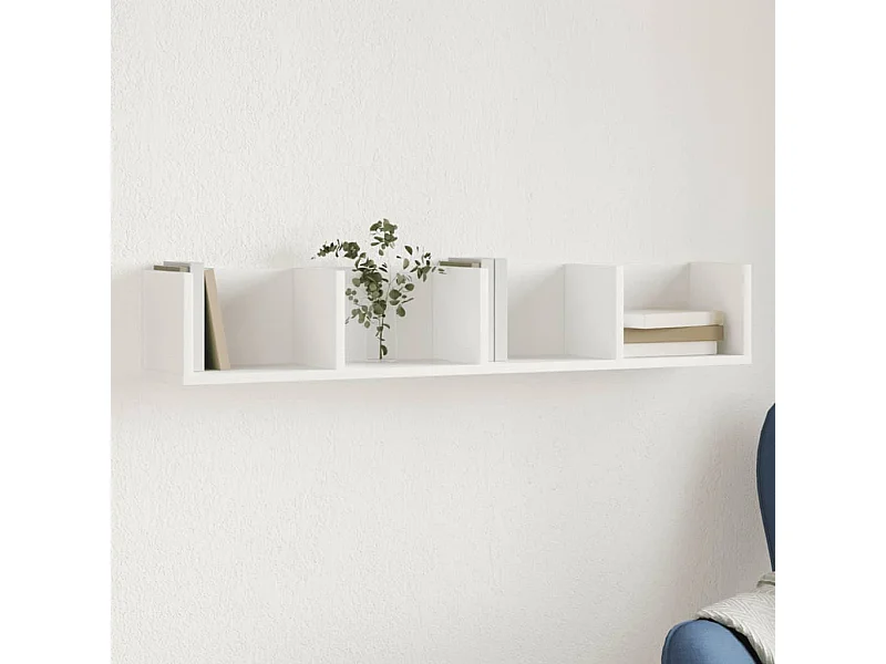 Armário de parede 99x18x16,5 cm derivados de madeira branco