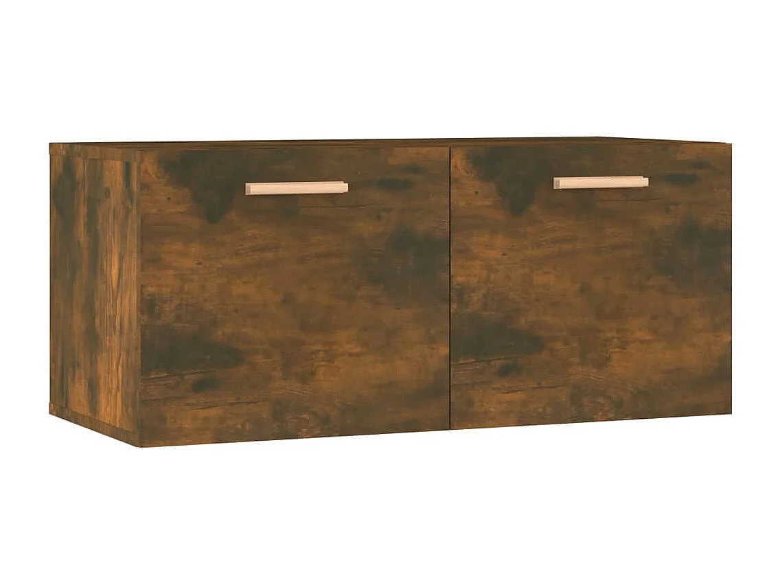 Wandkast 80x35x36,5 cm bewerkt hout gerookt eikenkleurig