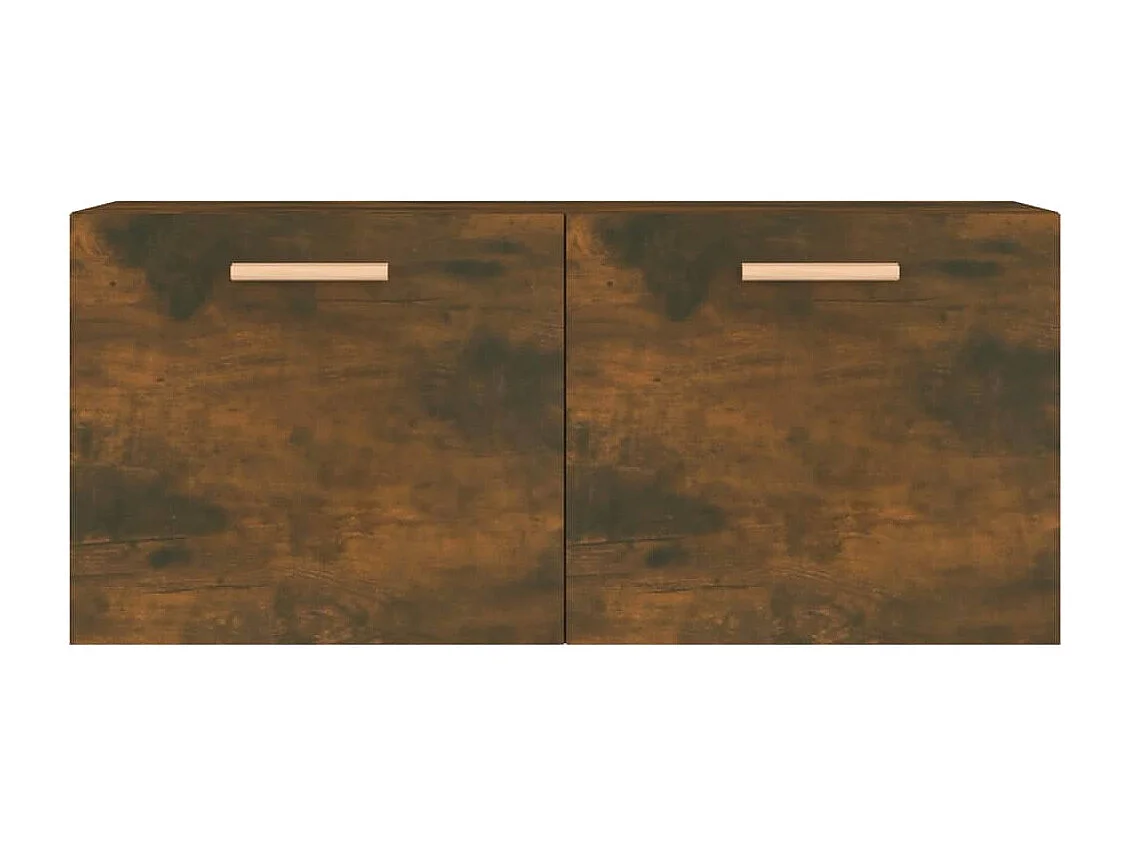 Wandkast 80x35x36,5 cm bewerkt hout gerookt eikenkleurig