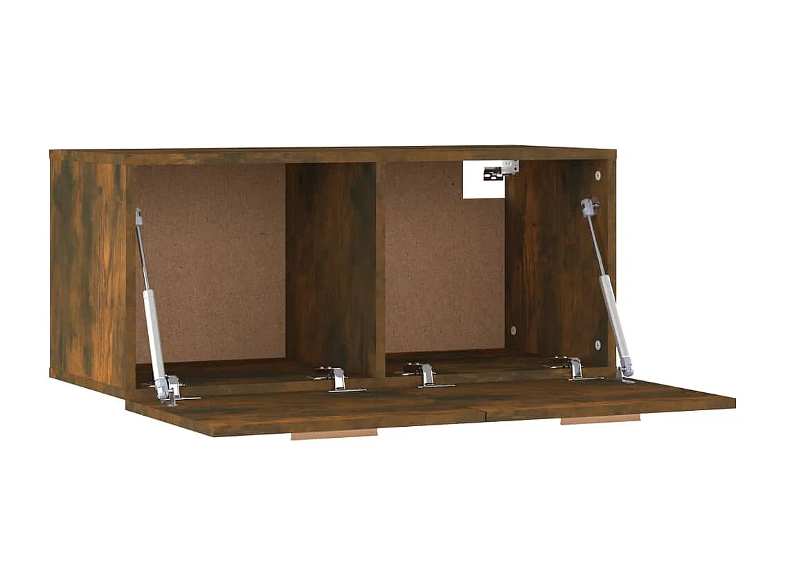Wandkast 80x35x36,5 cm bewerkt hout gerookt eikenkleurig