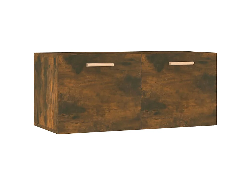 Wandkast 80x35x36,5 cm bewerkt hout gerookt eikenkleurig