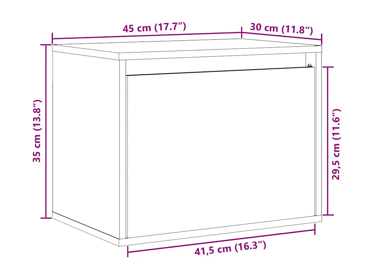 Armoire murale Marron miel 45x30x35 cm Bois de pin massif