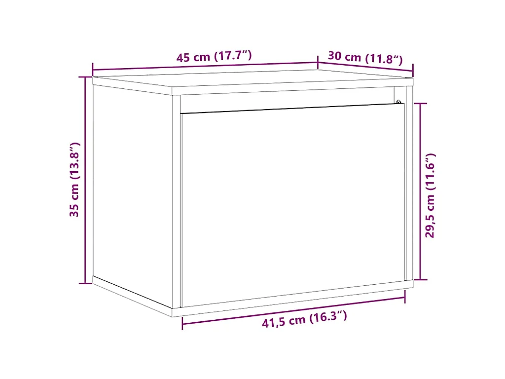 Armoire murale Marron miel 45x30x35 cm Bois de pin massif