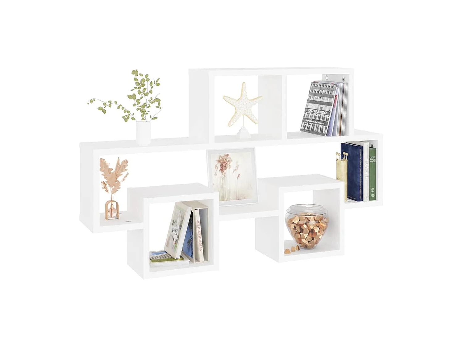 Étagère murale forme d'auto Blanc 82x15x51 cm Bois d’ingénierie