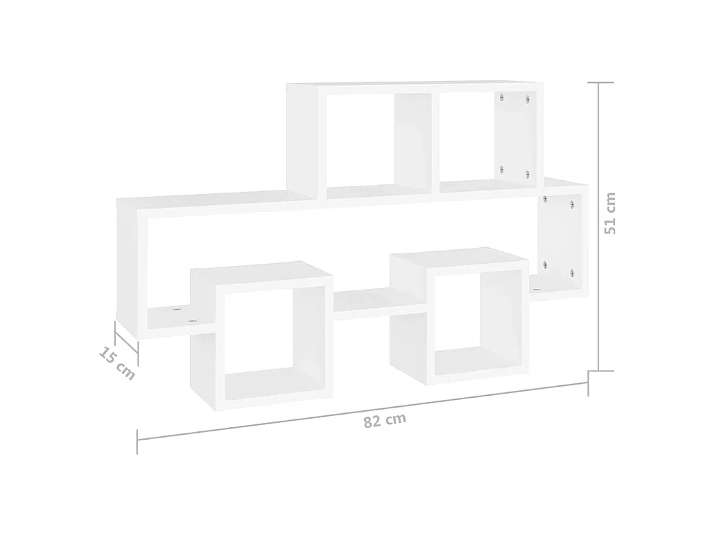 Scaffale a Muro Auto Bianco 82x15x51 cm Legno Multistrato
