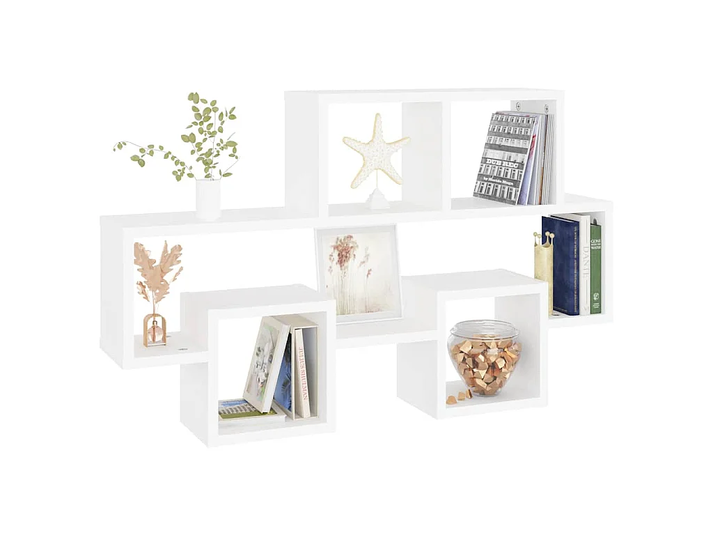 Scaffale a Muro Auto Bianco 82x15x51 cm Legno Multistrato