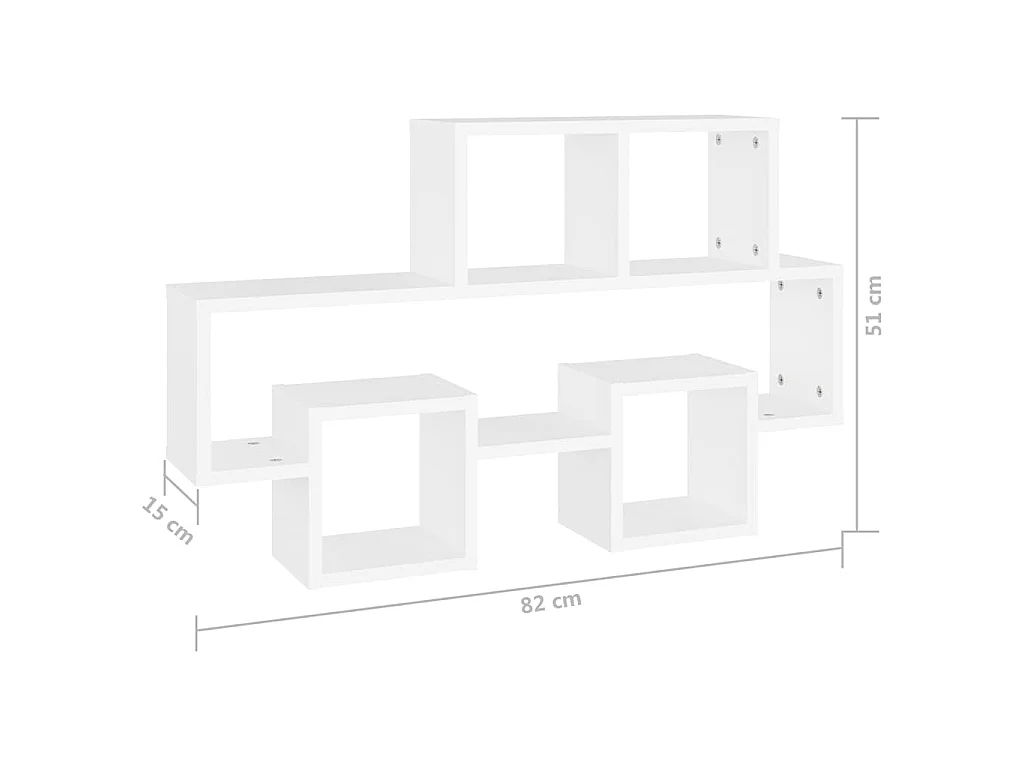 Étagère murale forme d'auto Blanc 82x15x51 cm Bois d’ingénierie