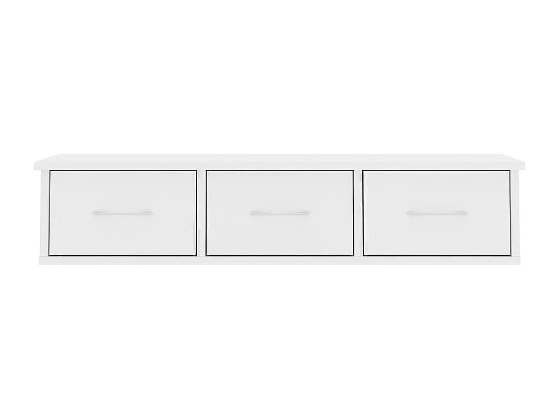 Étagère murale avec tiroirs Blanc 88x26x18,5 cm bois ingénierie