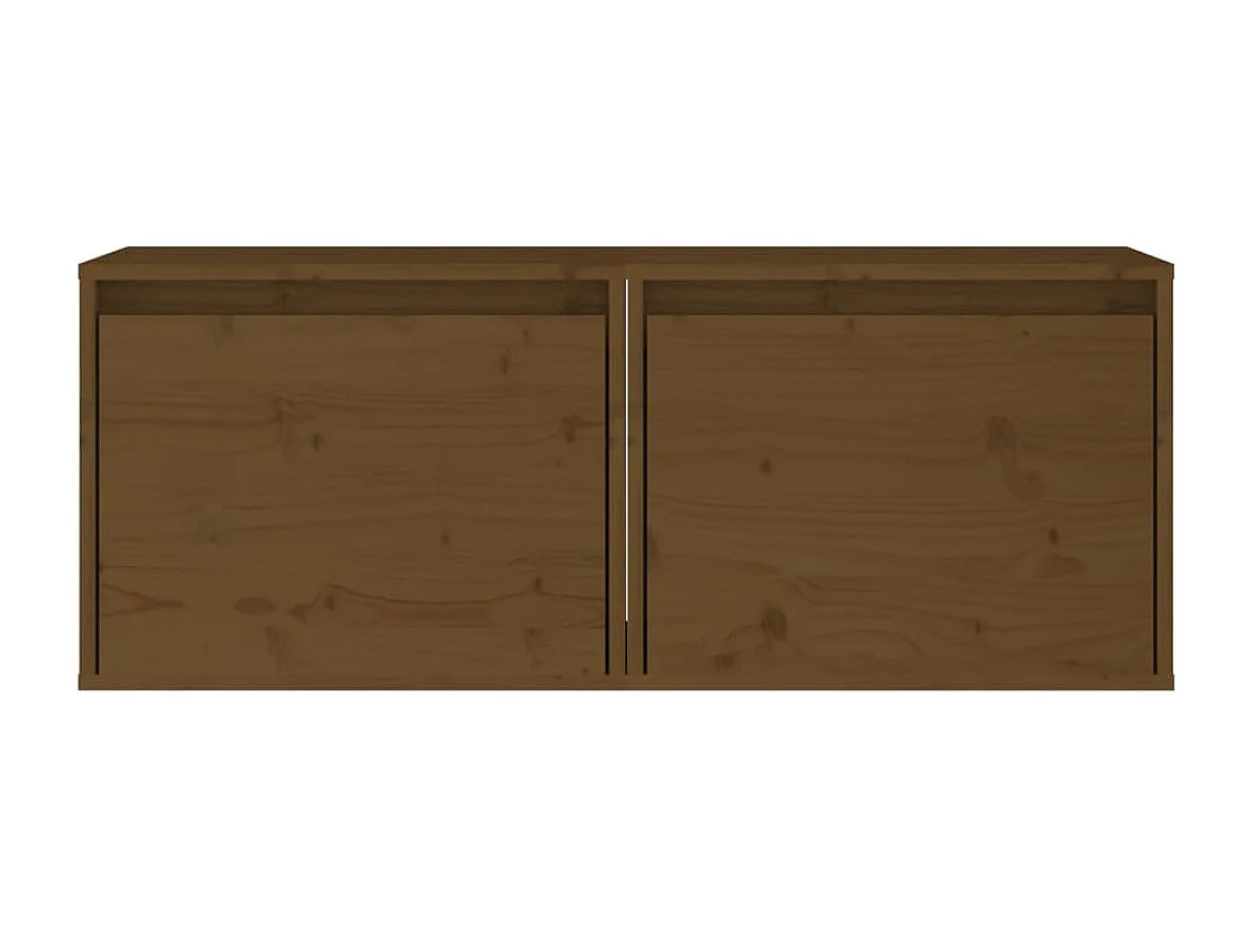 Armoires murales 2pcs Marron miel 45x30x35cm Bois de pin massif