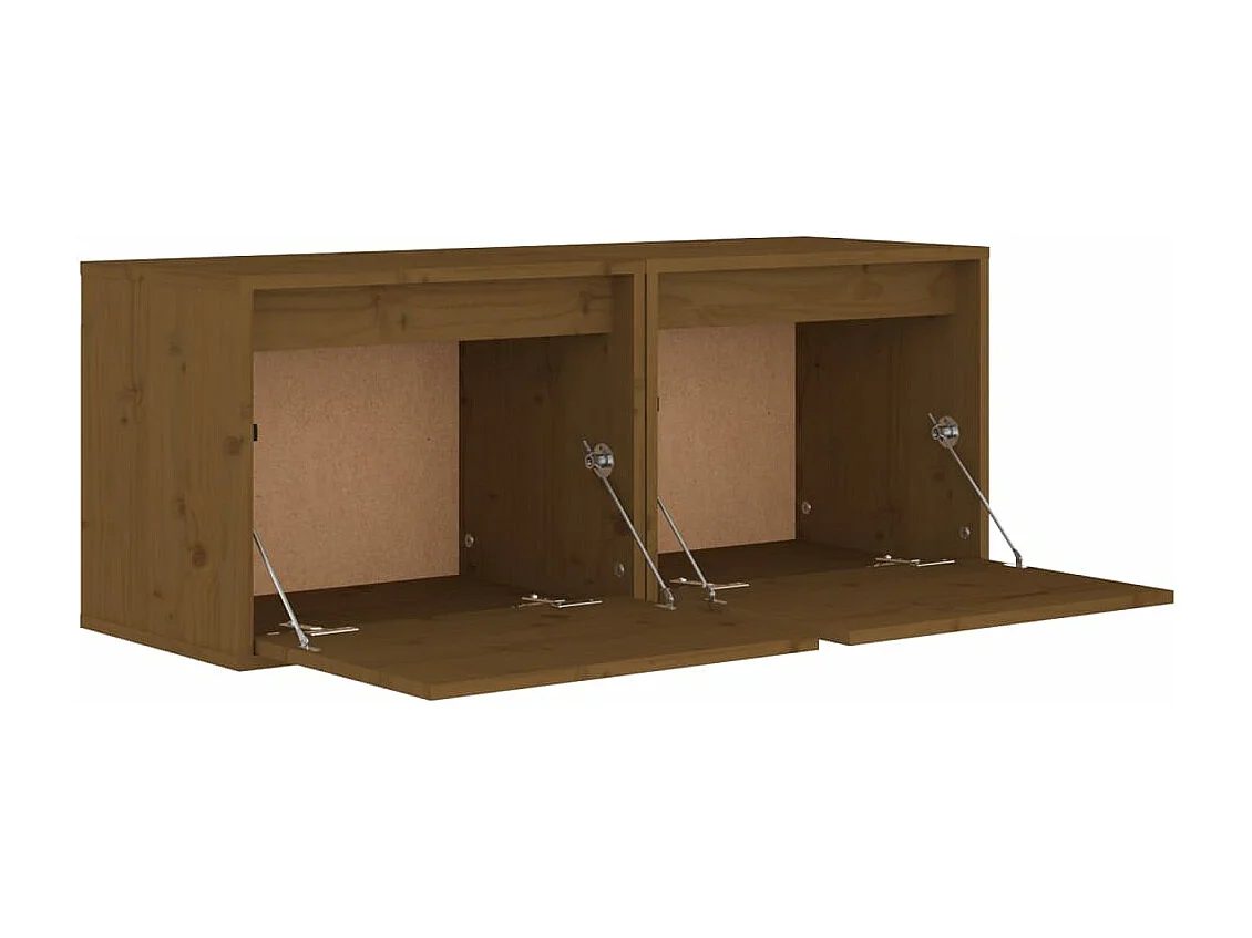 Armoires murales 2pcs Marron miel 45x30x35cm Bois de pin massif