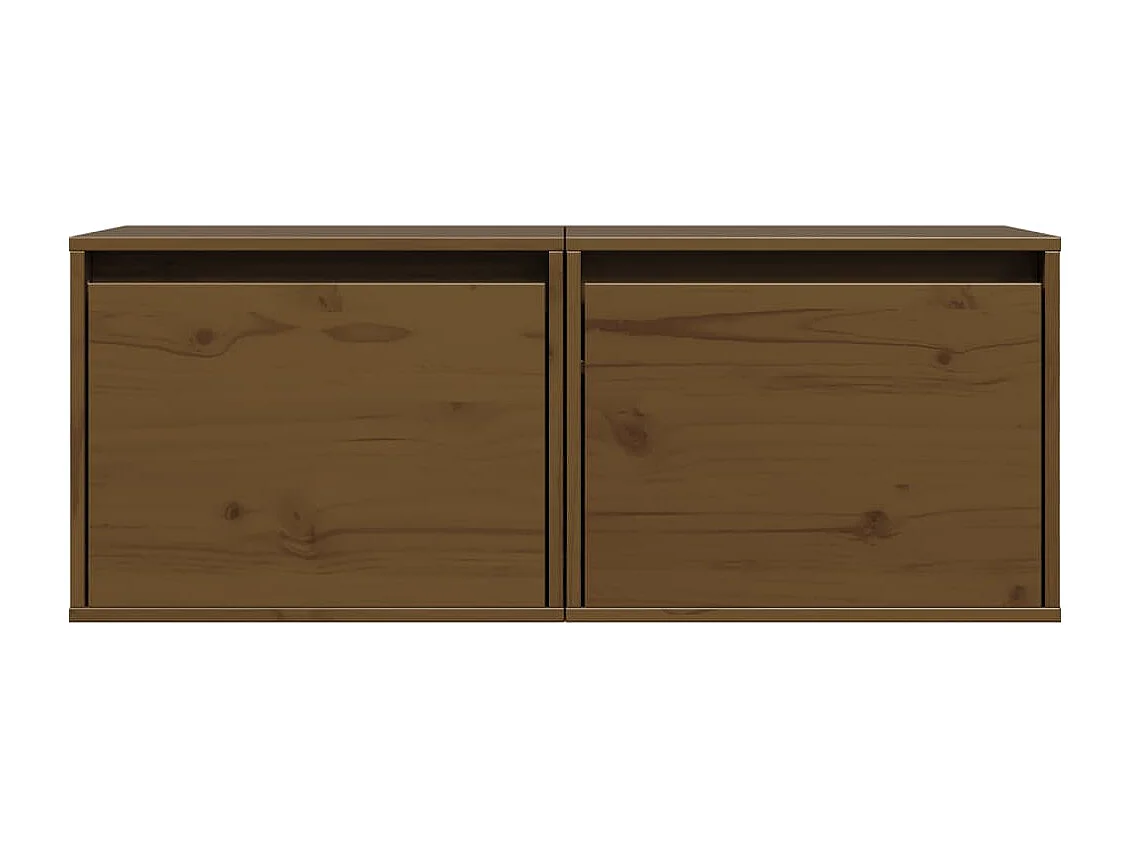 Armoires murales 2pcs Marron miel 45x30x35cm Bois de pin massif