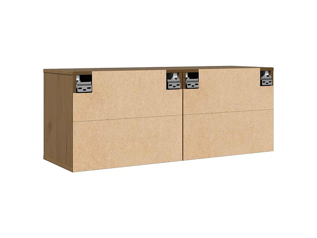 Armarios pared 2 uds madera maciza pino marrón miel 45x30x35 cm