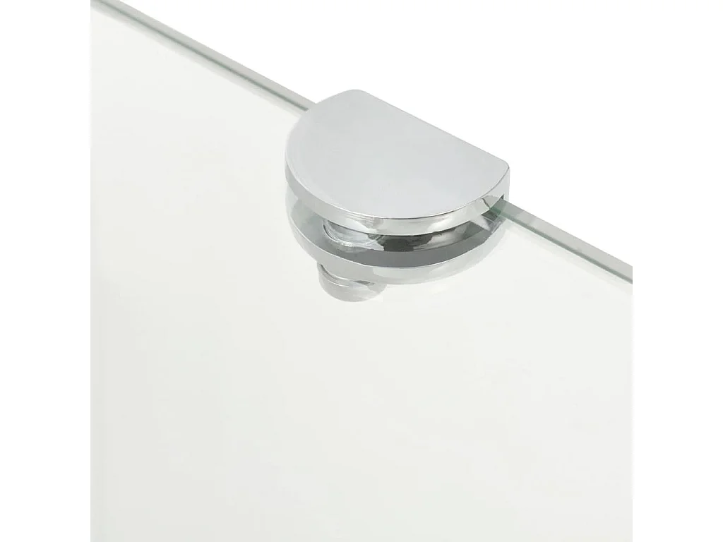 Étagères d'angle 2 pcs et supports Verre Transparent 45x45 cm