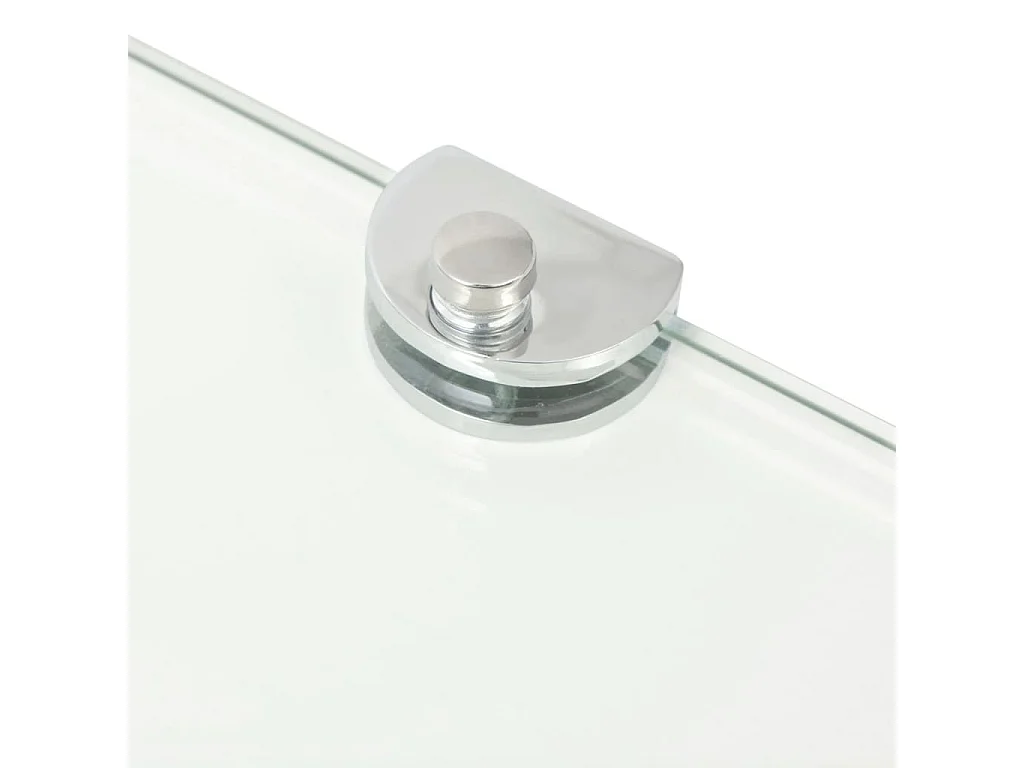 Étagères d'angle 2 pcs et supports Verre Transparent 45x45 cm