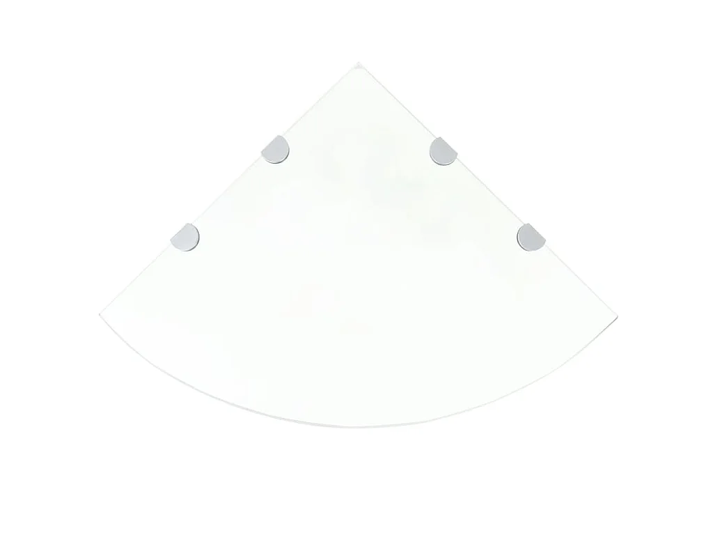 Étagères d'angle 2 pcs et supports Verre Transparent 45x45 cm
