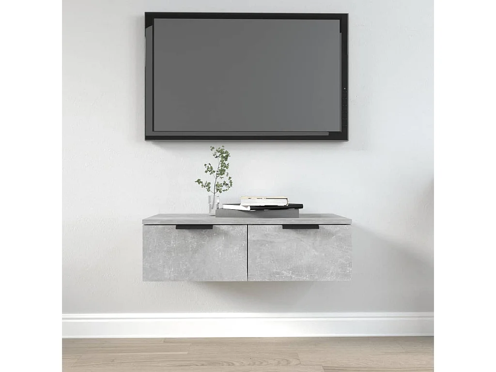 Armoire murale Gris béton 68x30x20 cm Bois d'ingénierie