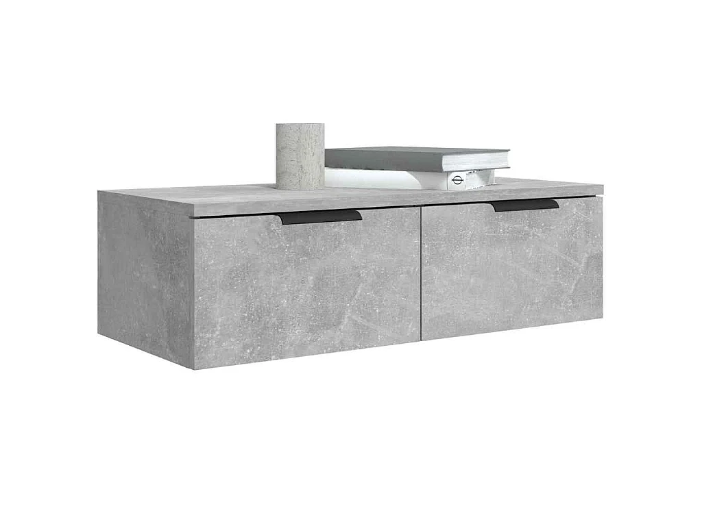 Wandkast 68x30x20 cm bewerkt hout betongrijs