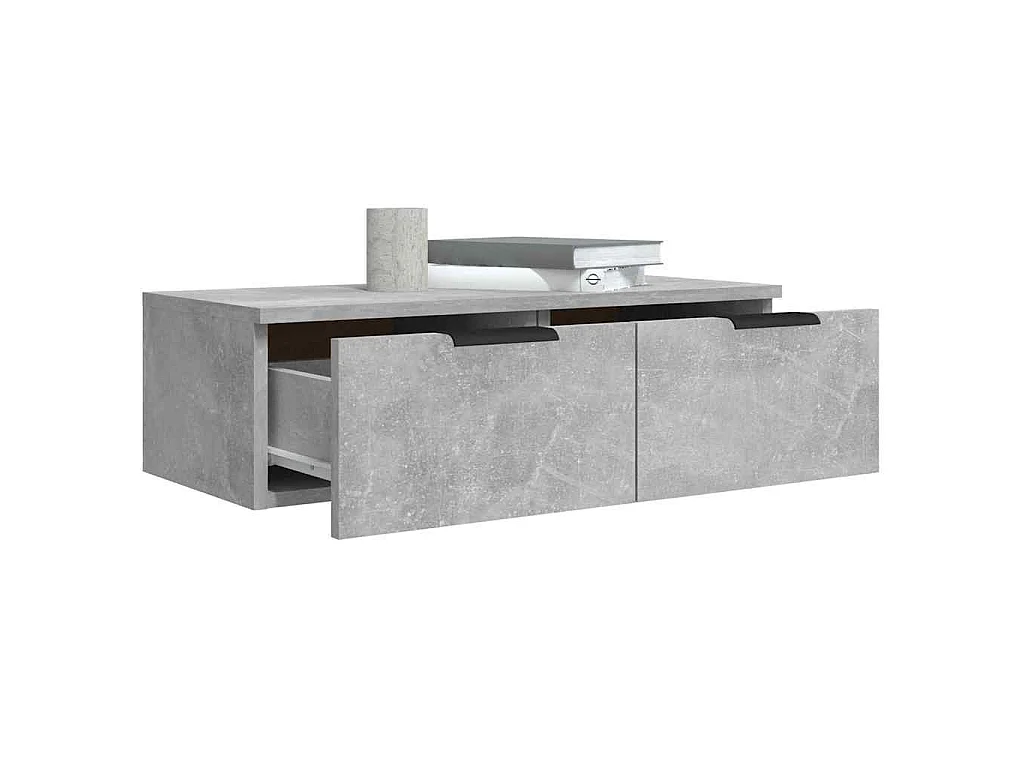 Wandkast 68x30x20 cm bewerkt hout betongrijs