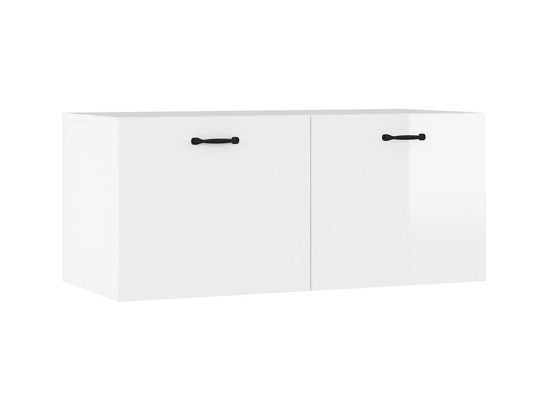 Armoire murale blanc brillant 80x36,5x35 cm bois d'ingénierie