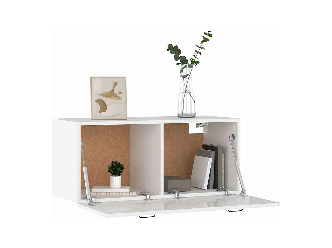 Armoire murale blanc brillant 80x36,5x35 cm bois d'ingénierie