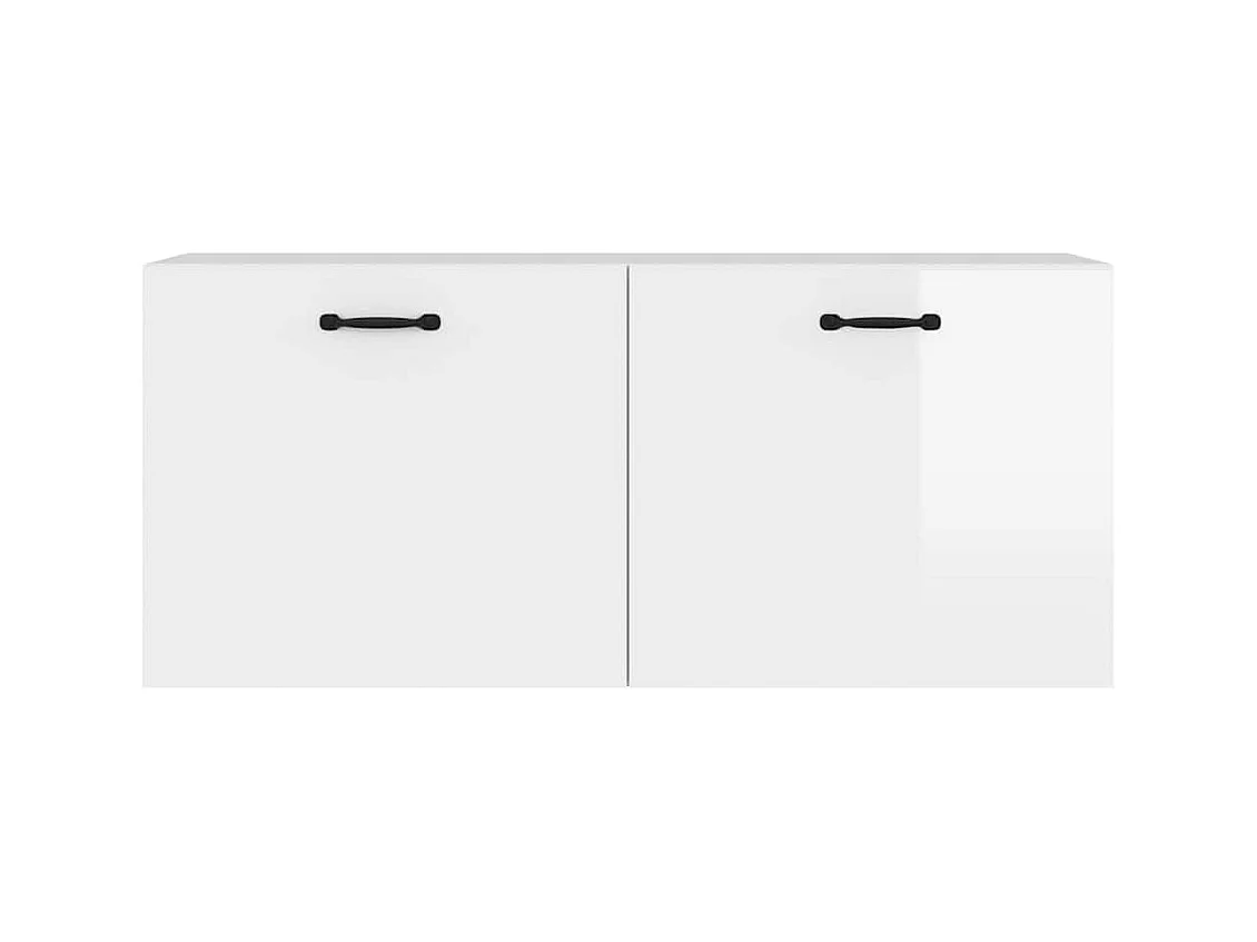 Armoire murale blanc brillant 80x36,5x35 cm bois d'ingénierie