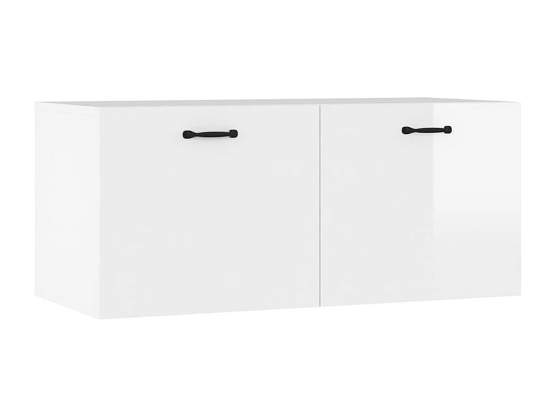 Armoire murale blanc brillant 80x36,5x35 cm bois d'ingénierie