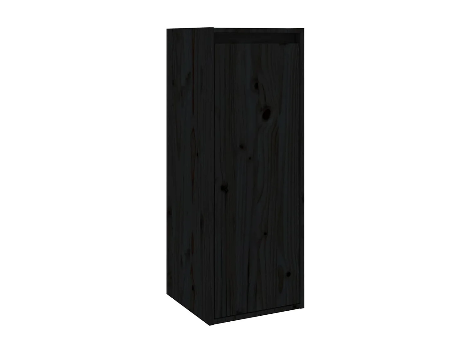 Wandkasten 2 st 30x30x80 cm massief grenenhout zwart