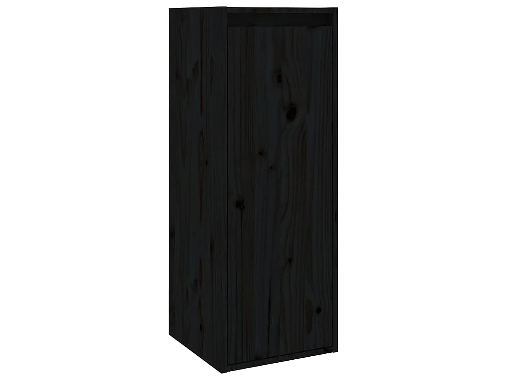 Armoires murales 2 pcs Noir 30x30x80 cm Bois de pin massif