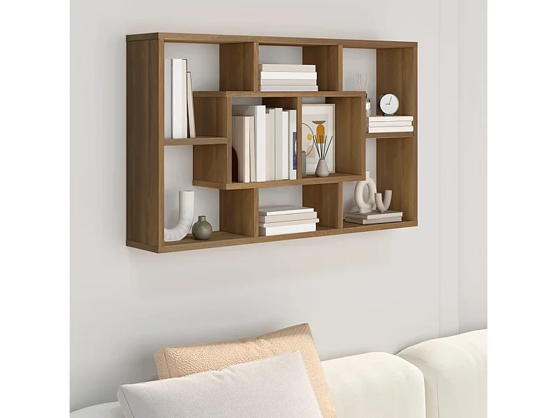 Wandregal Braun Eichen-Optik 85x16x52,5 cm Holzwerkstoff