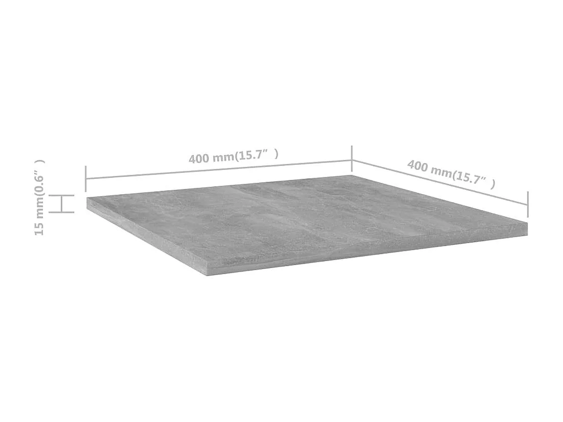 Panneaux de bibliothèque 4 pcs gris béton bois d’ingénierie