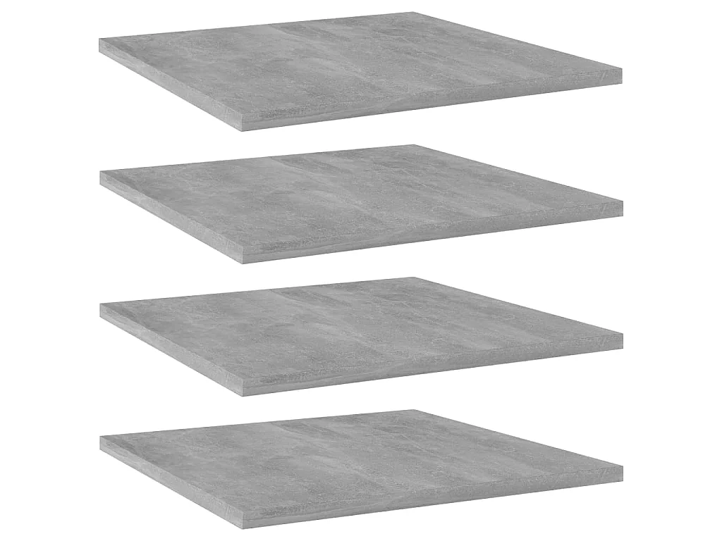 Wandschappen 4 st 40x40x1,5 cm bewerkt hout betongrijs