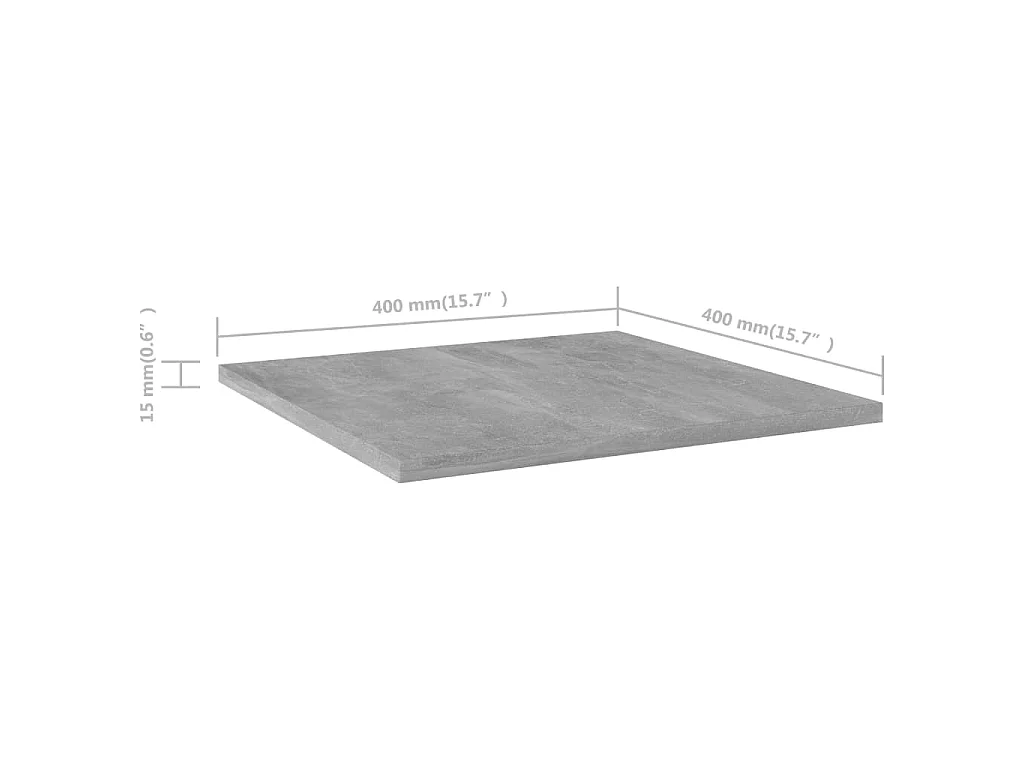 Wandschappen 4 st 40x40x1,5 cm bewerkt hout betongrijs