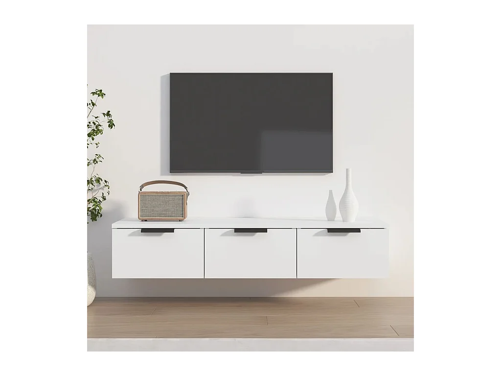 Armoire murale blanc 102x30x20 cm bois d'ingénierie