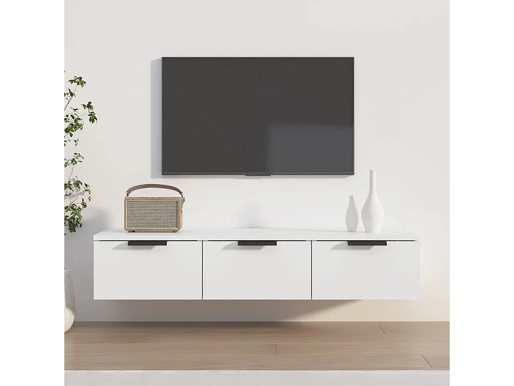 Armoire murale blanc 102x30x20 cm bois d'ingénierie
