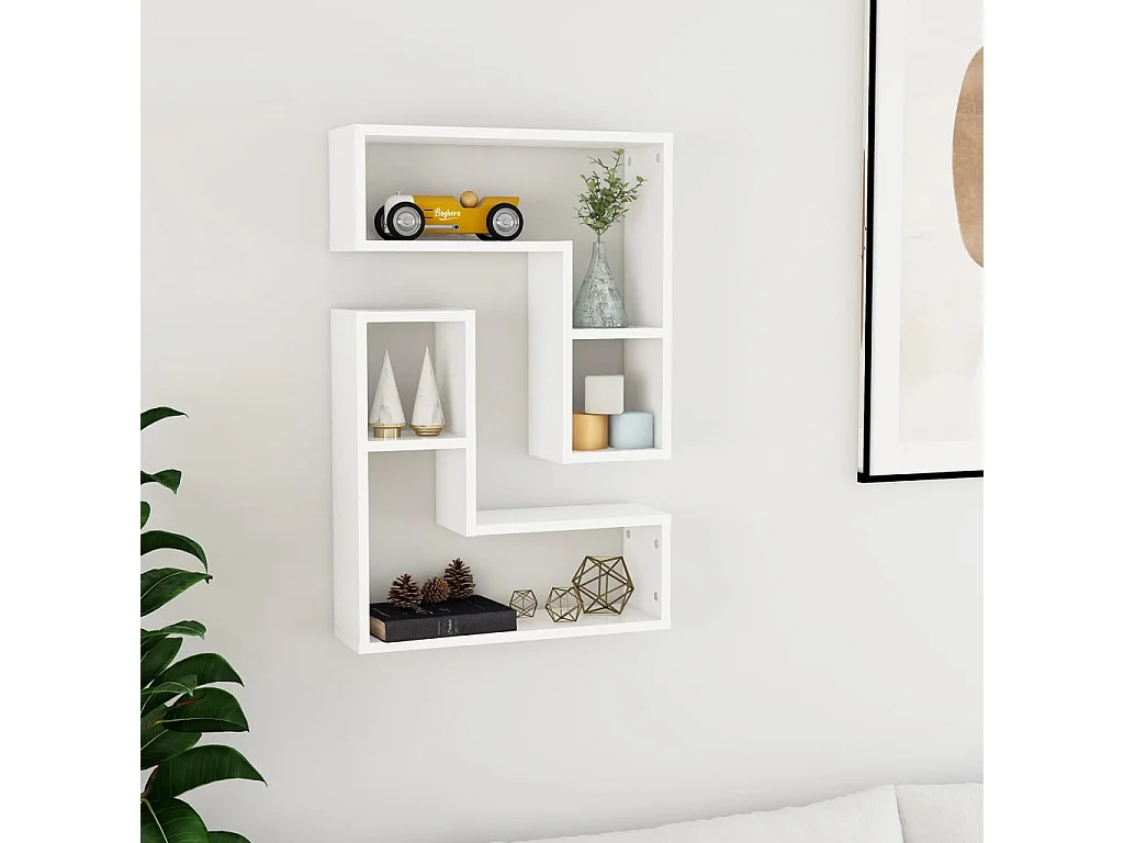 Étagères murales 2 pcs blanc 50x15x50 cm bois d'ingénierie