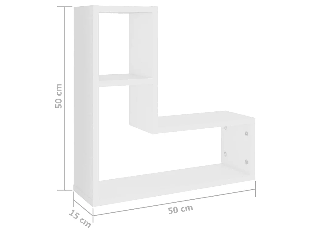 Étagères murales 2 pcs blanc 50x15x50 cm bois d'ingénierie