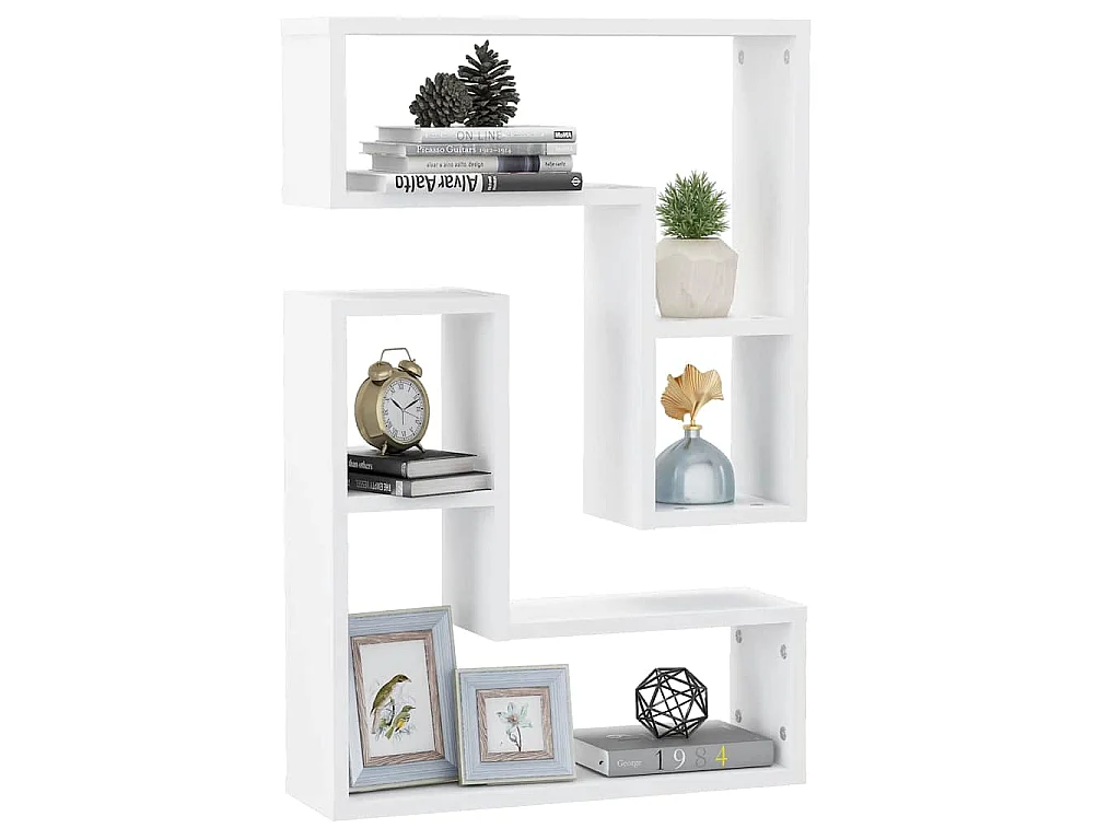 Étagères murales 2 pcs blanc 50x15x50 cm bois d'ingénierie