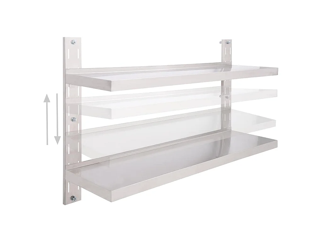 Étagère murale à 2 niveaux Acier inoxydable 120x30 cm