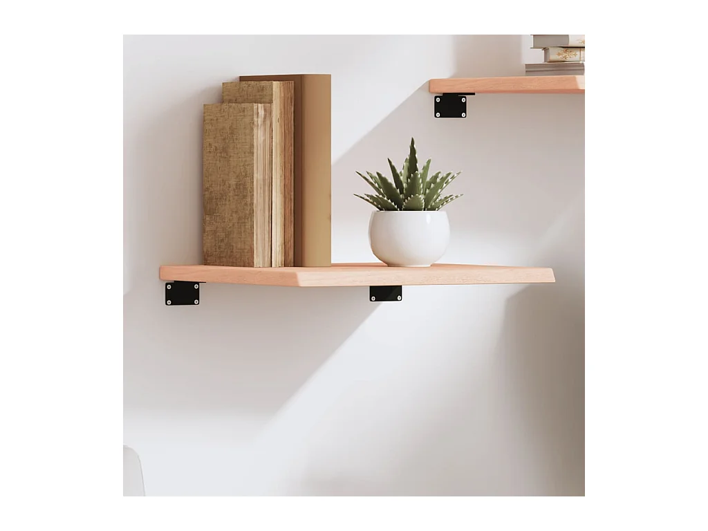 Wandregal 40x40x2 cm Massivholz Eiche Unbehandelt