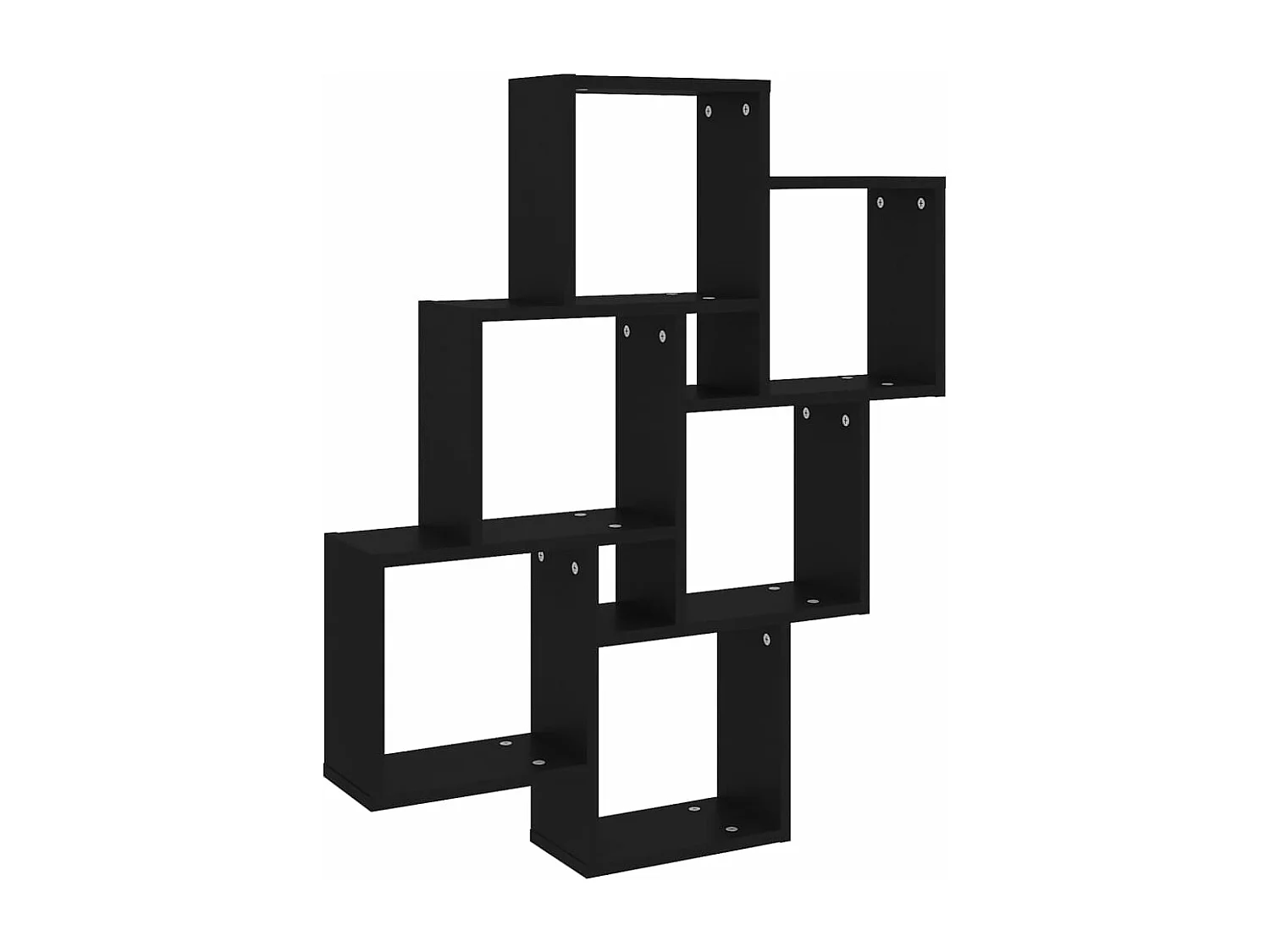 Wandschap kubus 78x15x93 cm bewerkt hout zwart