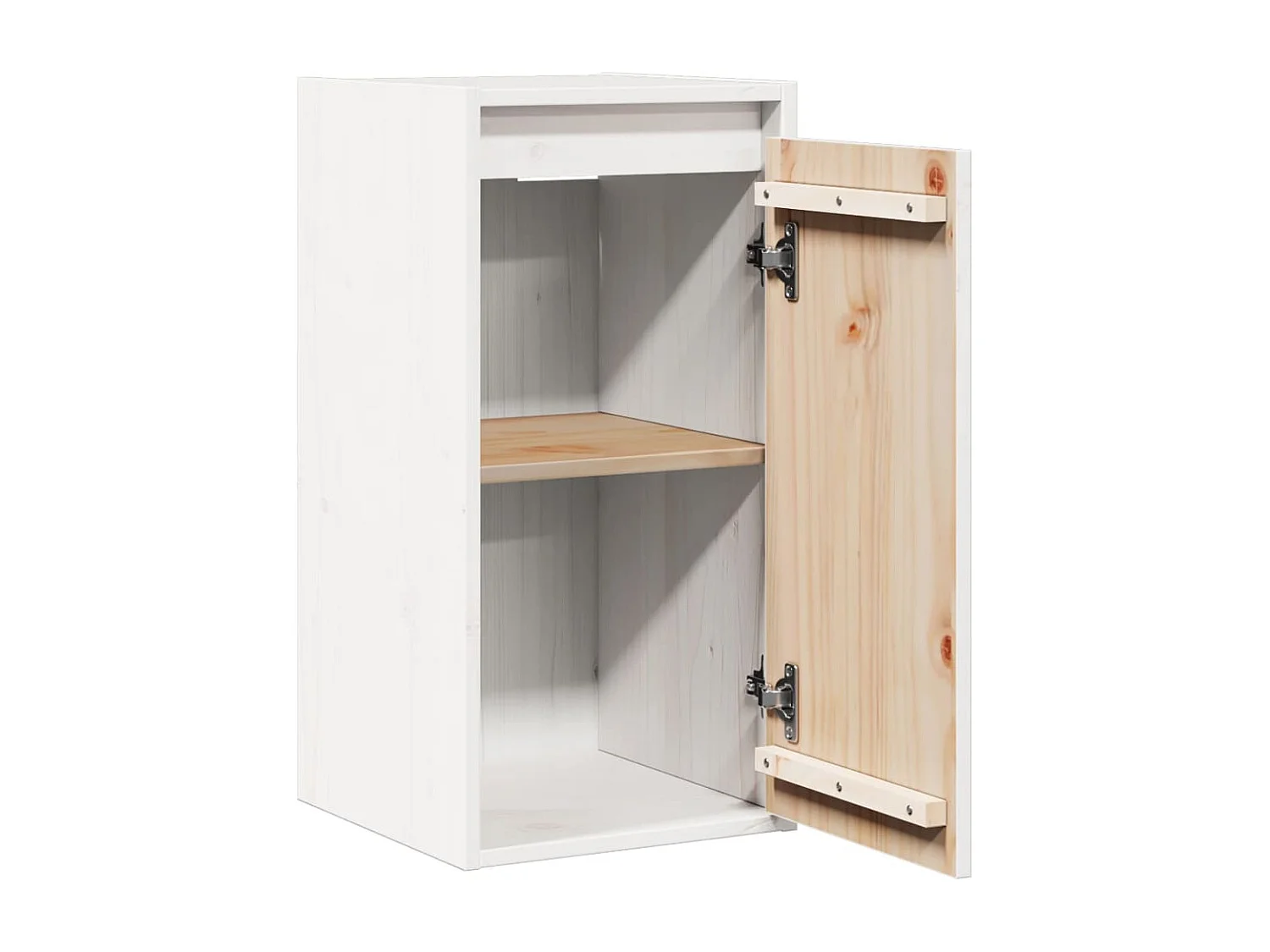 Wandkast 30x30x60 cm massief grenenhout wit